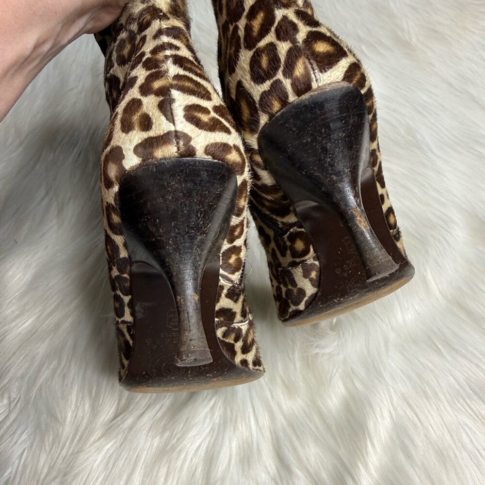 Ursula Mascaro Vintage 90’s Calf Hair Leopard Pointed Toe Booties - Picture 10 of 10